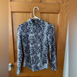 French Connection Pattern mock turtleneck top